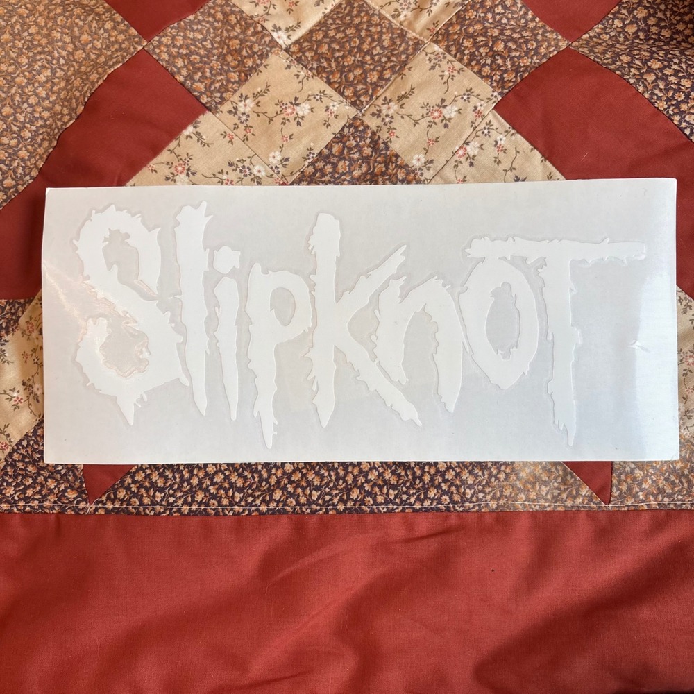 Rare Slipknot Deadstock Vinyl Decal Sticker 2001 White Band Logo Nu Metal Y2K